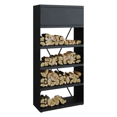 Vysoký regál na dřevo OFYR Wood Storage Black 100