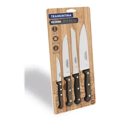 Set kuchyňských nožů Polywood 4ks, hnědá/blister OT21199/981