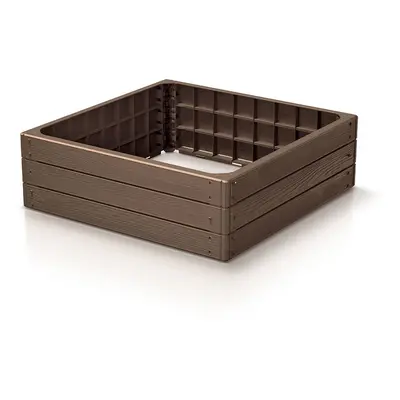 Vyvýšený záhon BASE WOODY, hnědá 75 x 75 x 25 cm PRIBWS-7587U