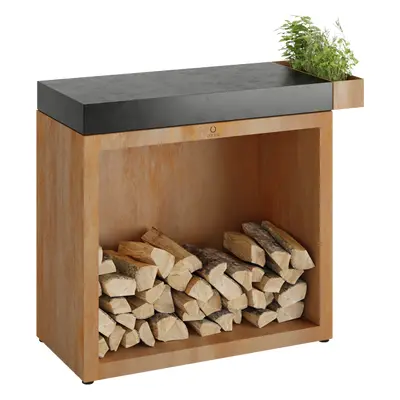 Pevný pracovní stůl OFYR Butcher Block Storage 90 Corten Ceramic Dark Grey