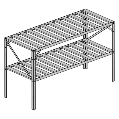 AL regál LANITPLAST 130x50 cm dvoupolicový stříbrný GSB2 LG2632