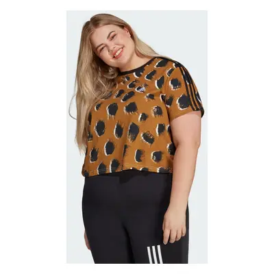 Zkrácený top Essentials 3-Stripes Single Jersey (plus size)