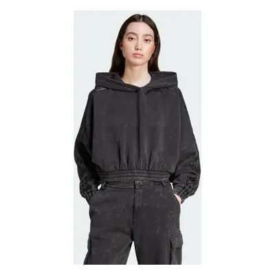 Washed-Out Crop Oversized Zip Hoodie