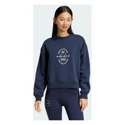 Signature Graphic Print Fleece Loose Sweatshirt