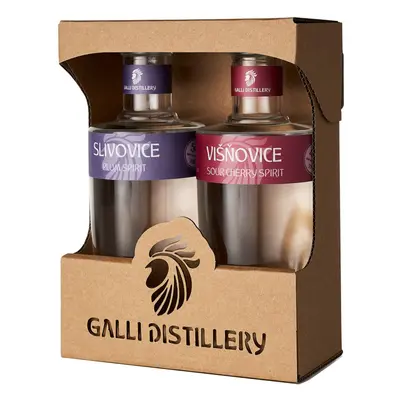 GALLI DISTILLERY Galli Dárkové balení Slivovice 0,2l + Višňovice 0,2l