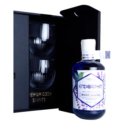 Endorphin gin Endorphin sada: Magic Imagine gin + 2x čiré skleničky Tethys