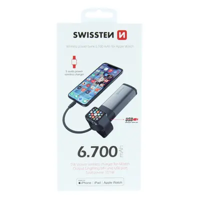 Swissten 2in1 apple watch mfi power bank 6700 mah