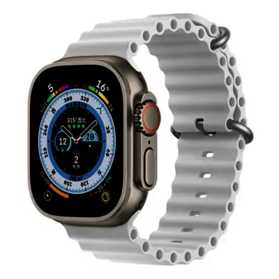 Silikonový řemínek TopQ Rugged pro Apple Watch 42-44-45-49 mm šedý 95837