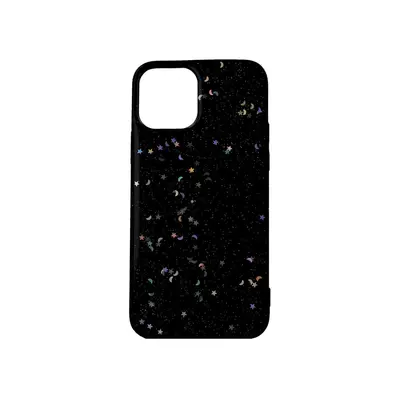 Obal TopQ iPhone 12 Glitter Star černý 55218