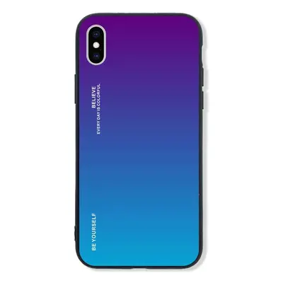 Kryt TopQ LUXURY iPhone XS pevný duhový purpurový 48877