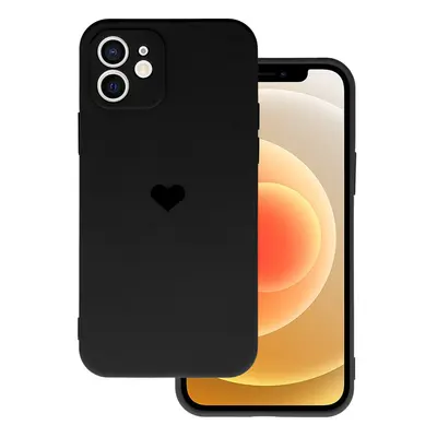 Vennus Silikonové pouzdro se srdcem pro Iphone 12 design 1 černé