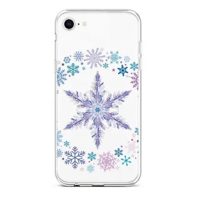 Kryt TopQ iPhone SE 2020 silikon Snowflake 49571