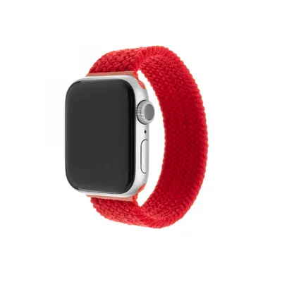 Elastický nylonový řemínek FIXED Nylon Strap pro Apple Watch 38/40/41mm, velikost XS, červený