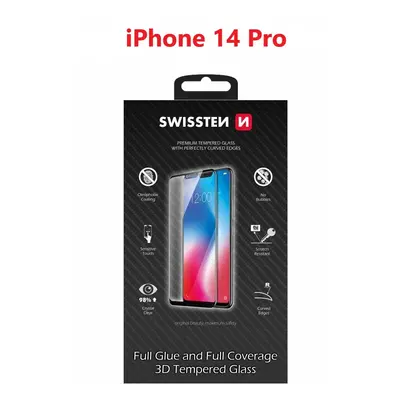 Sklo swissten ultra durable 3d full glue glass apple iphone 14 pro černé