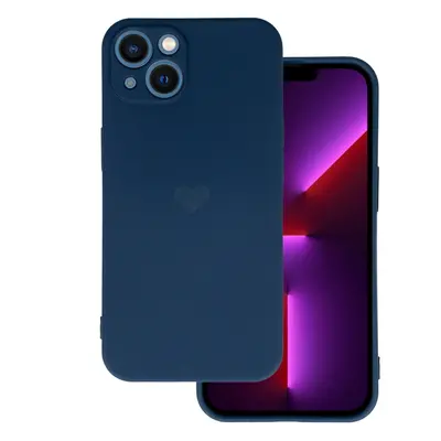 Vennus Silikonové pouzdro se srdcem pro Iphone 13 design 1 navy