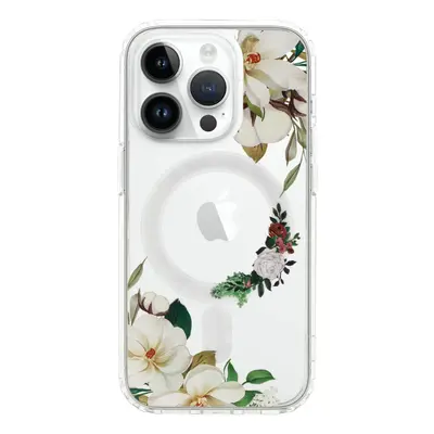 Kryt Tel Protect Flower iPhone 14 Pro MagSafe s bílými květy 98529