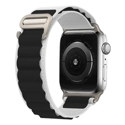 Textilní řemínek TopQ Wavy pro Apple Watch 42-44-45-49 mm bílý 95885