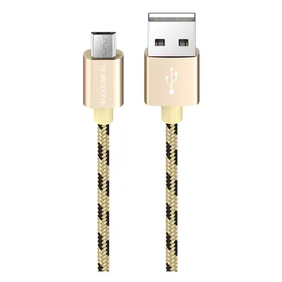 Proudový kabel Borofone BX24 - USB na Micro USB - 2,4A 1 metr zlatý