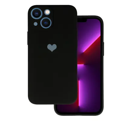 Vennus Silikonové pouzdro se srdcem pro Iphone 14 design 1 černé