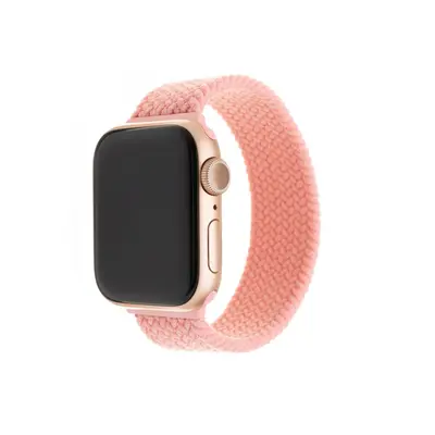 Elastický nylonový řemínek FIXED Nylon Strap pro Apple Watch 42/44/45/49mm, velikost XL, růžový