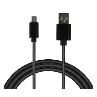 Kabel TYP 1 - USB na Micro USB - kovové zástrčky QC 3.0 1 metr černý