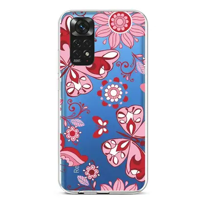 Kryt TopQ Xiaomi Redmi Note 11 silikon Pink Butterfly 71898