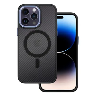 Tel Protect Magnetic Carbon Case pro Iphone 14 Black-purple