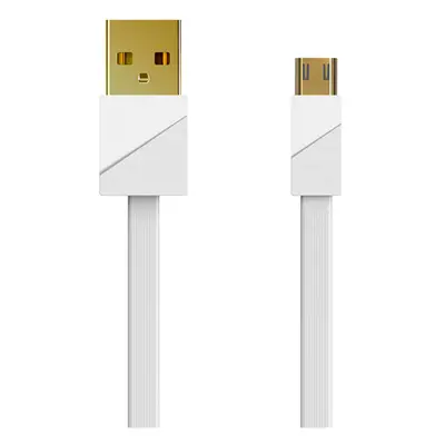 REMAX kabel pozlacený RC-048m - USB na Micro USB - rychlé nabíjení 3A 1 metr bílý