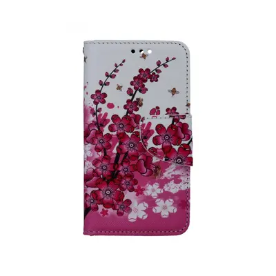 Pouzdro TopQ iPhone 13 mini knížkové Kytičky textil 66386