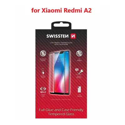 Tvrzené sklo Swissten full glue, color frame, case friendly pro Samsung A35 černé