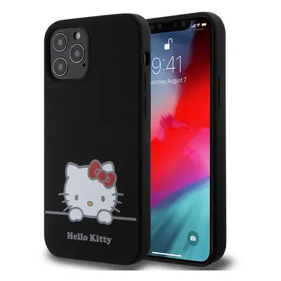 Hello Kitty Liquid Silicone Daydreaming Logo Zadní Kryt pro iPhone 12/12 Pro Black