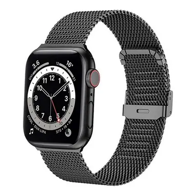 Ocelový řemínek TopQ LUXURY pro Apple Watch 3-4-5-6-SE 38-40 mm černý 66011