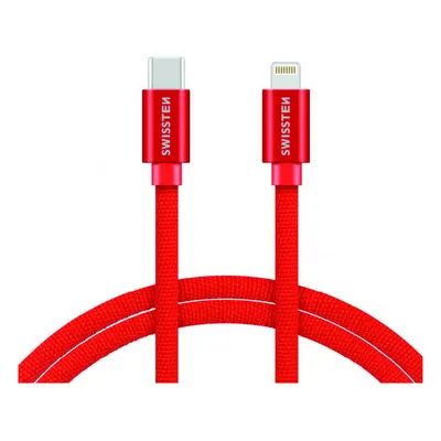 Datový kabel Swissten USB-C / Lightning 1,2m červený 38135