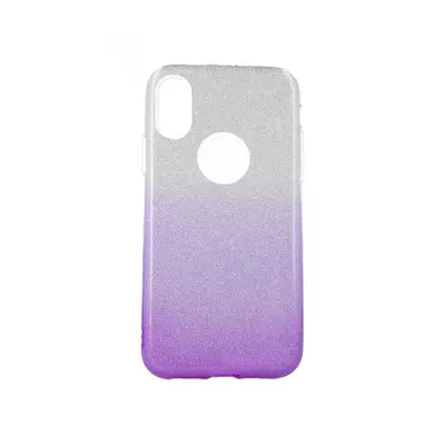 Pouzdro Forcell iPhone XS glitter stříbrno-fialové 48641