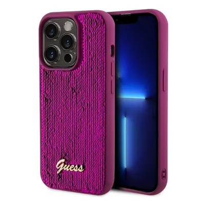 Zadní kryt Guess Sequin Script Logo pro iPhone 14 Pro Max Magenta