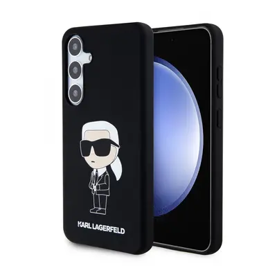 Karl Lagerfeld Liquid Silicone Ikonik NFT Zadní Kryt pro Samsung Galaxy S24+ Black