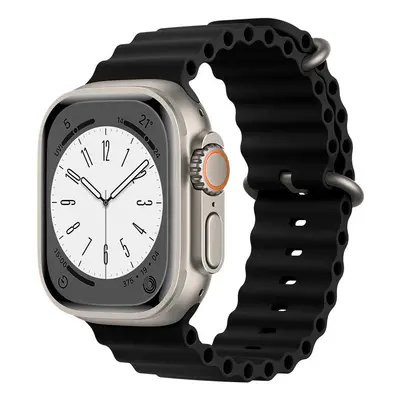 Silikonový řemínek TopQ Rugged pro Apple Watch 42-44-45-49 mm černý 95836