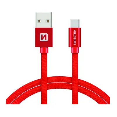 Datový kabel Swissten USB-C (Type-C) 2m červený 30518