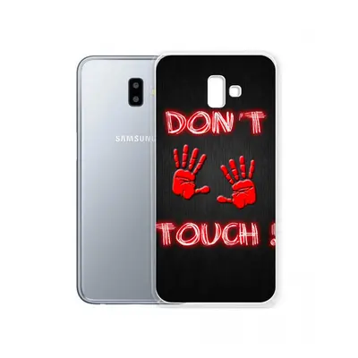 Pouzdro TopQ Samsung J6+ silikon Don't touch red 34044