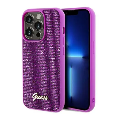 Originální pouzdro GUESS Disco Metal Script hardcase GUHCP14LPMSDGSF pro Iphone 14 Pro fuschia