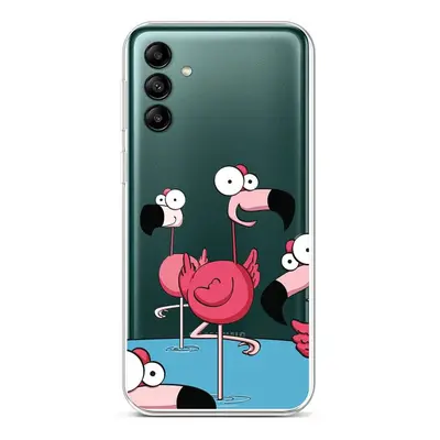 Kryt TopQ Samsung A04s Cartoon Flamingos 87069