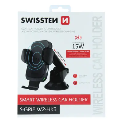 Držák do auta s bezdrátovým nabíjením Swissten Smart 15w s-grip w2-hk3