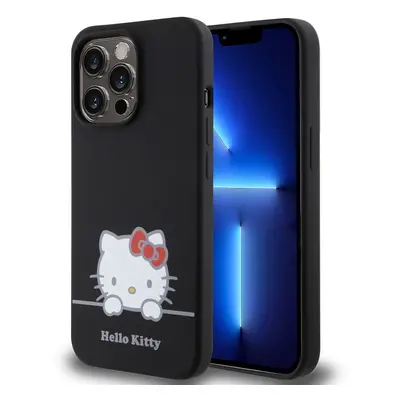 Hello Kitty Liquid Silicone Daydreaming Logo Zadní Kryt pro iPhone 13 Pro Black