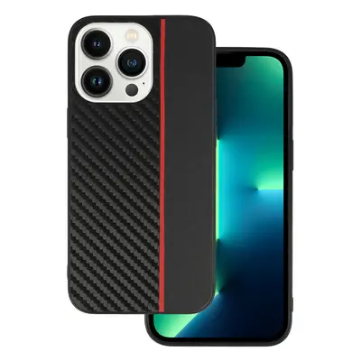 Tel Protect CARBON pouzdro pro iPhone 13 Pro černé s červeným pruhem