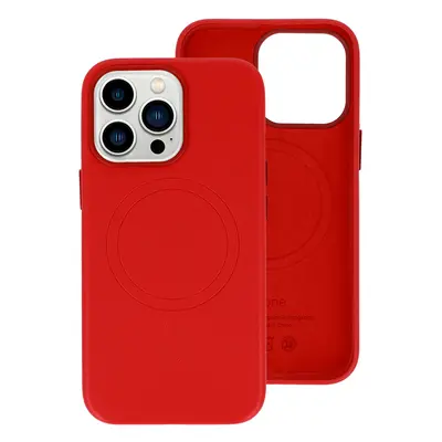 Zadní kryt MagSafe Leather pro Iphone 15 Plus Red