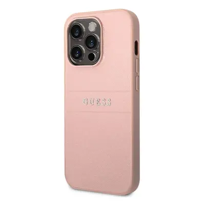 Guess PU Leather Saffiano Zadní Kryt pro iPhone 14 Pro Max Pink