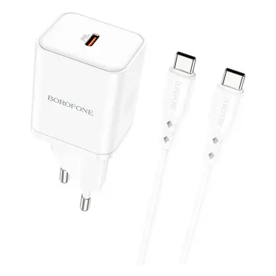 Rychlonabíječka Borofone BN6 vč. datového kabelu USB-C 20W bílá