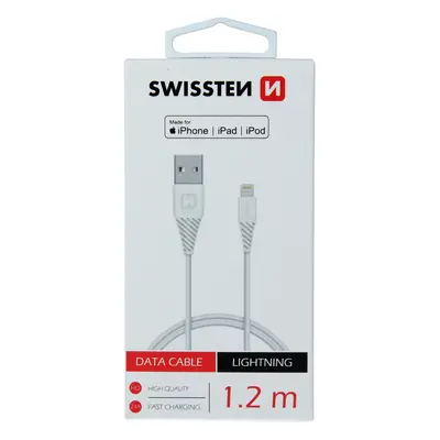 Datový kabel swissten tpe usb / lightning mfi 1,2 m bílý