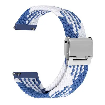 Pletený řemínek TopQ Braid pro Apple Watch 3-4-5-6-SE 42-44mm modro-bílý 60382