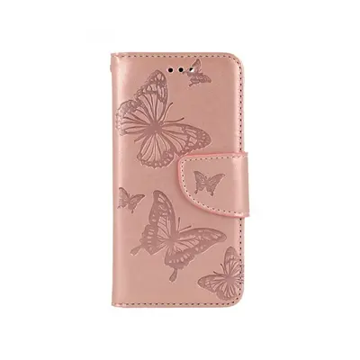 Pouzdro TopQ iPhone SE 2022 knížkové Butterfly růžové světlé 75008